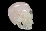 Realistic, Polished Brazilian Rose Quartz Crystal Skull #151175-2